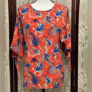 AVA & GRACE TIE SLEEVE TOP - SZ MEDIUM